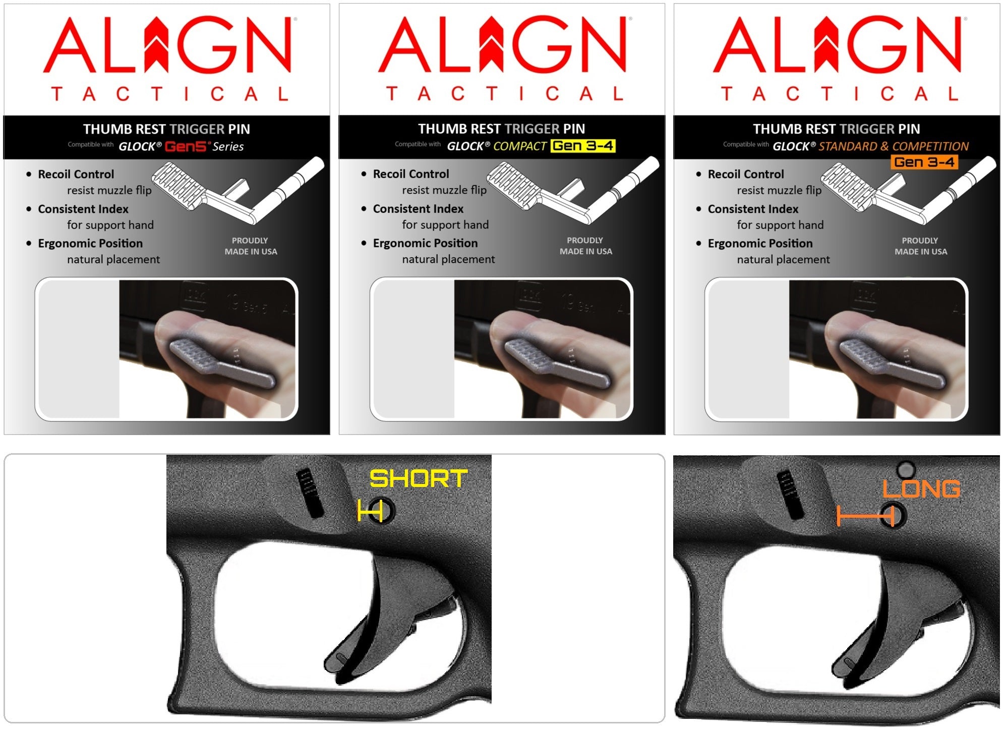 GLOCK Thumb Rest Trigger Pin – Align Tactical
